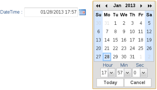 DateChooser Enhancement for datetime allows picking of both date and time.